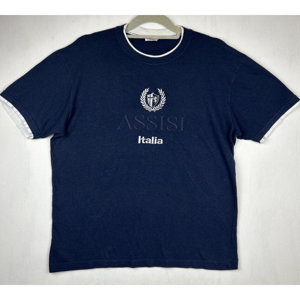 Assisi Italia Mens Large Dark‎ Blue T Shirt